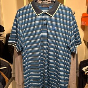 G/FORE Blue Polo Shirt with Classic Stripes NWT